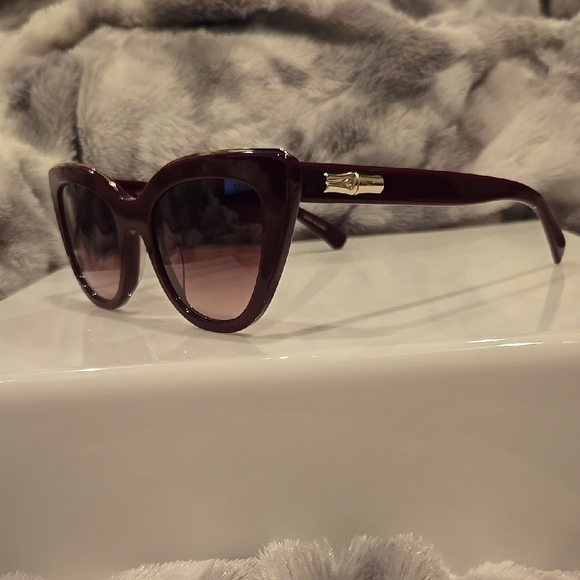 Longchamp Paris Burgundy Cat Eye Sunglasses Brand New In Case main image 12
